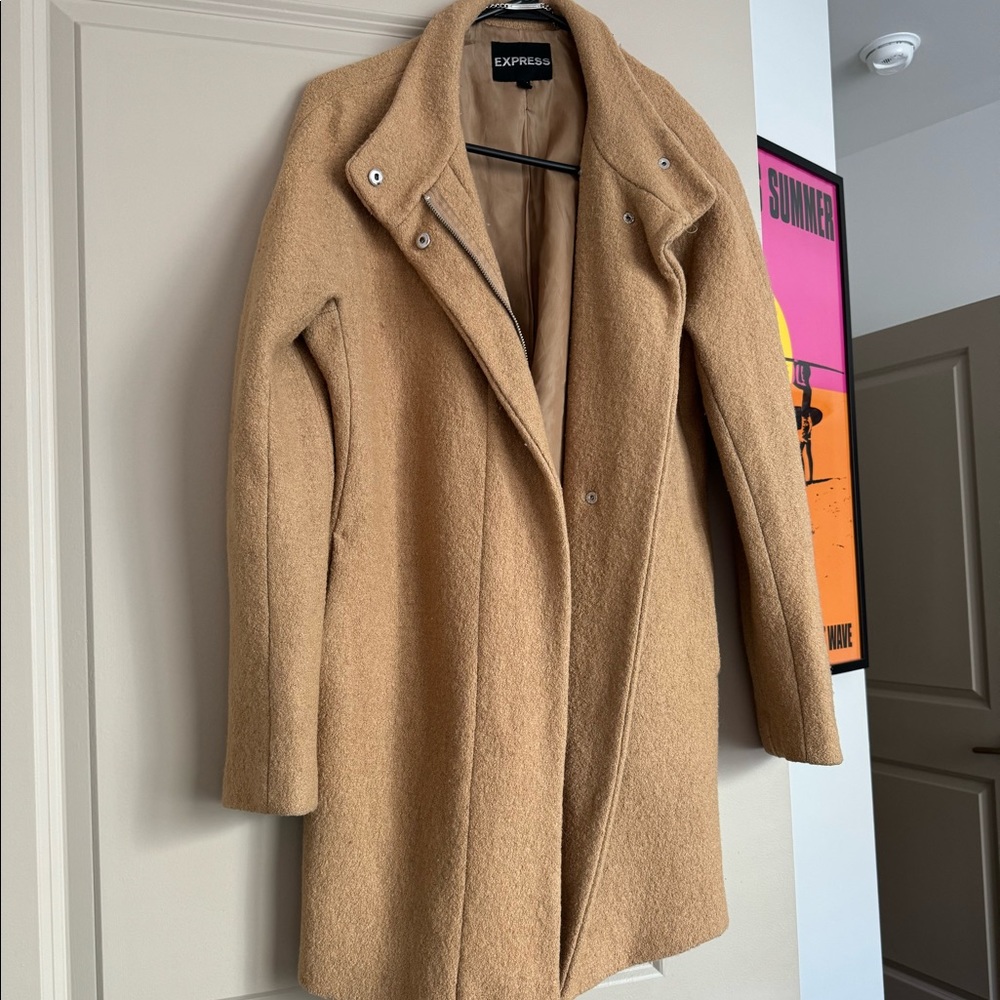 express camel wool coat size small